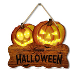 Wooden Halloween Sign Lighted Jack O Lantern Hanging Decoration With Integrated Glowing Elements - Image 6