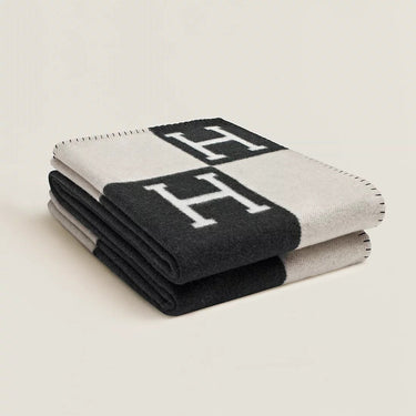 Wool Cashmere Blanket Checkered Woven Throw Letter - Image 1