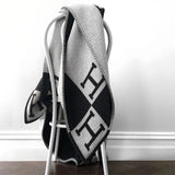 Wool Cashmere Blanket Checkered Woven Throw Letter - Image 13