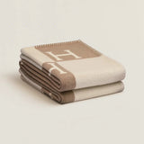 Wool Cashmere Blanket Checkered Woven Throw Letter - Image 3