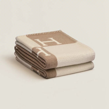 Wool Cashmere Blanket Checkered Woven Throw Letter - Image 3