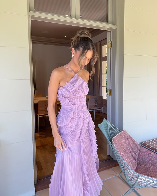 Emma Ruffle Pleated Maxi Dress 2