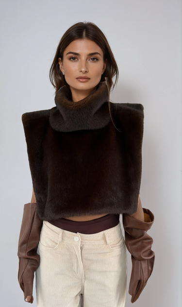 Ferryhill Faux Fur Turtleneck Vest