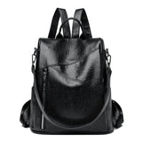 2024 New Women's Anti theft Backpack Large Capacity Female Single Shoulder Bag High Quality Soft Leather School Student Bookpack 6