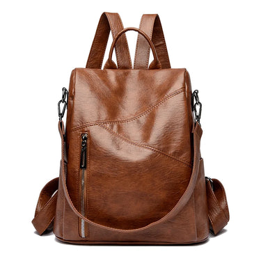 2024 New Women's Anti theft Backpack Large Capacity Female Single Shoulder Bag High Quality Soft Leather School Student Bookpack 7