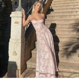 2025 Summer French Style Female Pink Wedding Dress See Through Sexy Strapless Women's Dobby Lace Dress Lady Mesh Party Dresses 2