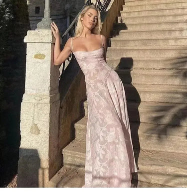 2025 Summer French Style Female Pink Wedding Dress See Through Sexy Strapless Women's Dobby Lace Dress Lady Mesh Party Dresses 2