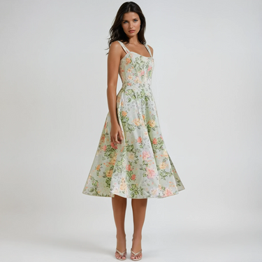 Dahlia Floral Party Midi Dress