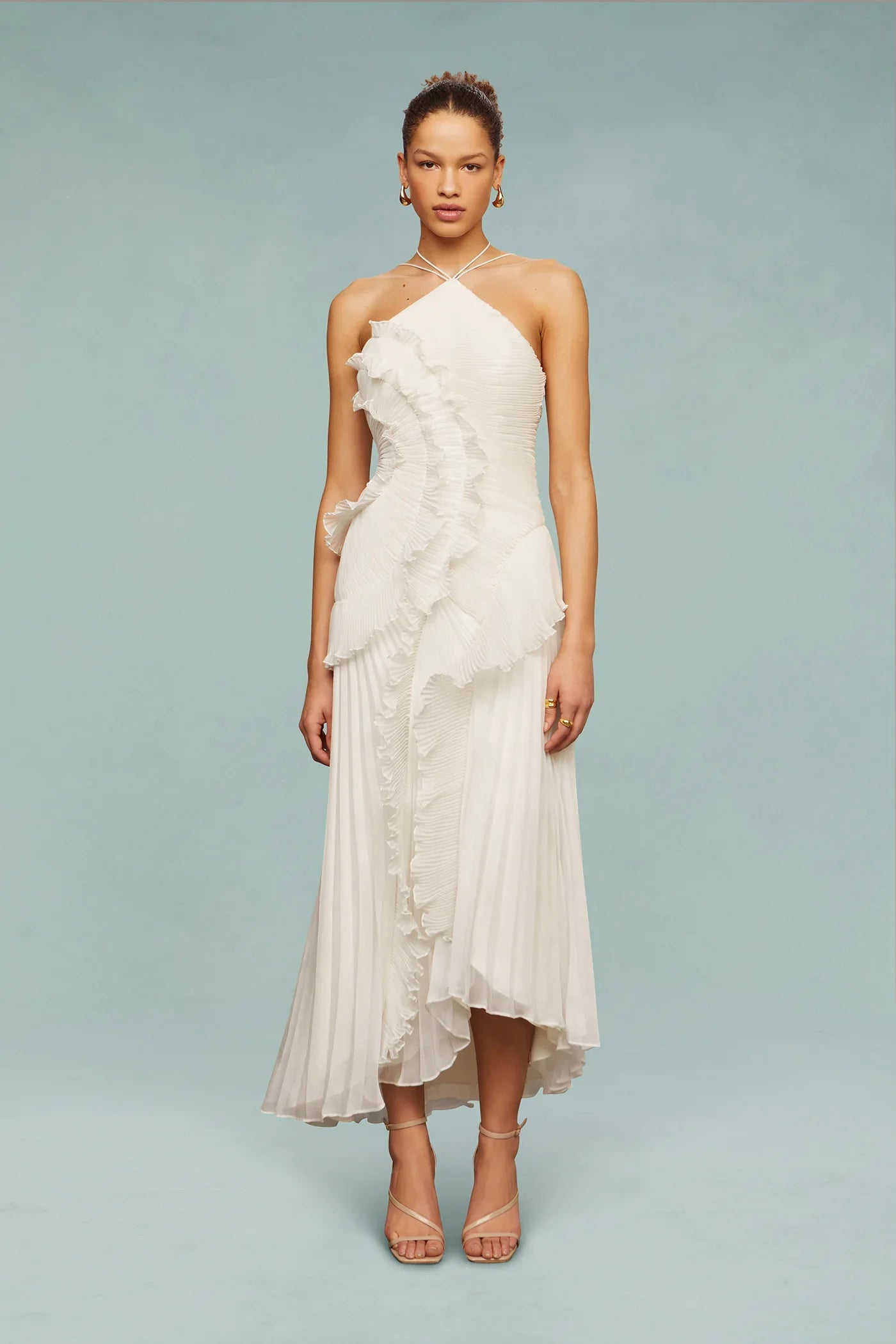 emma ruffle pleated maxi dress Emma Ruffle Maxi Dress Portia