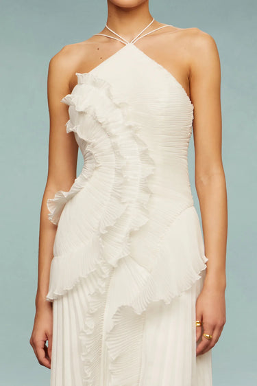 emma ruffle pleated maxi dress Emma Ruffle Maxi Dress Camilla The Label