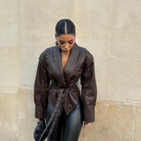Women’s Cropped Leather Jacket - Madonna 2