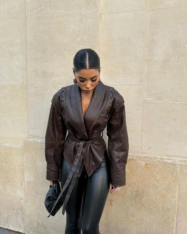 Women’s Cropped Leather Jacket - Madonna 2