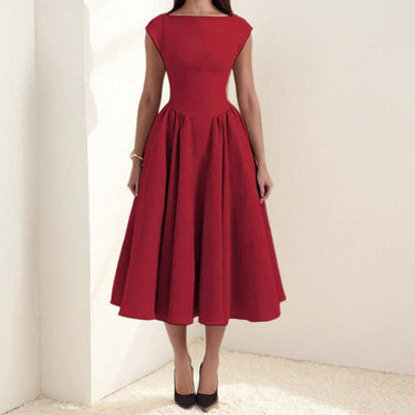 Adele - Structured Cap Sleeve Midi Dress 0