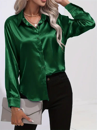 Alison Satin Blouse | Elegant Button Down Shirt for Women 12