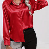 Alison Satin Blouse | Elegant Button Down Shirt for Women 14