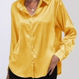 Alison Satin Blouse | Elegant Button Down Shirt for Women 15