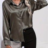 Alison Satin Blouse | Elegant Button Down Shirt for Women 22
