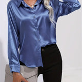 Alison Satin Blouse | Elegant Button Down Shirt for Women 25