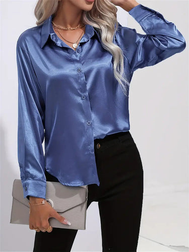 Alison Satin Blouse | Elegant Button Down Shirt for Women 25