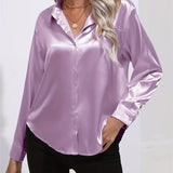Alison Satin Blouse | Elegant Button Down Shirt for Women 8