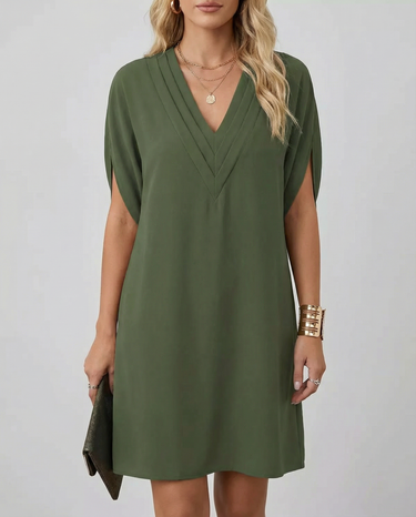 Amalfi Summer Dress – Elegant V-Neck Multi-Layered Casual Outfit 2