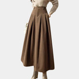 Ankle-Length A-Line Wool Skirt With Stretch 0