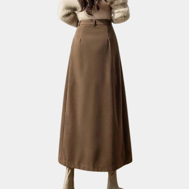 Ankle-Length A-Line Wool Skirt With Stretch 1