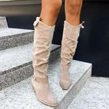 Apricot Suede Ankle Boots for Women – Western Cowboy Style with Side Zip, Sizes 34-43 7