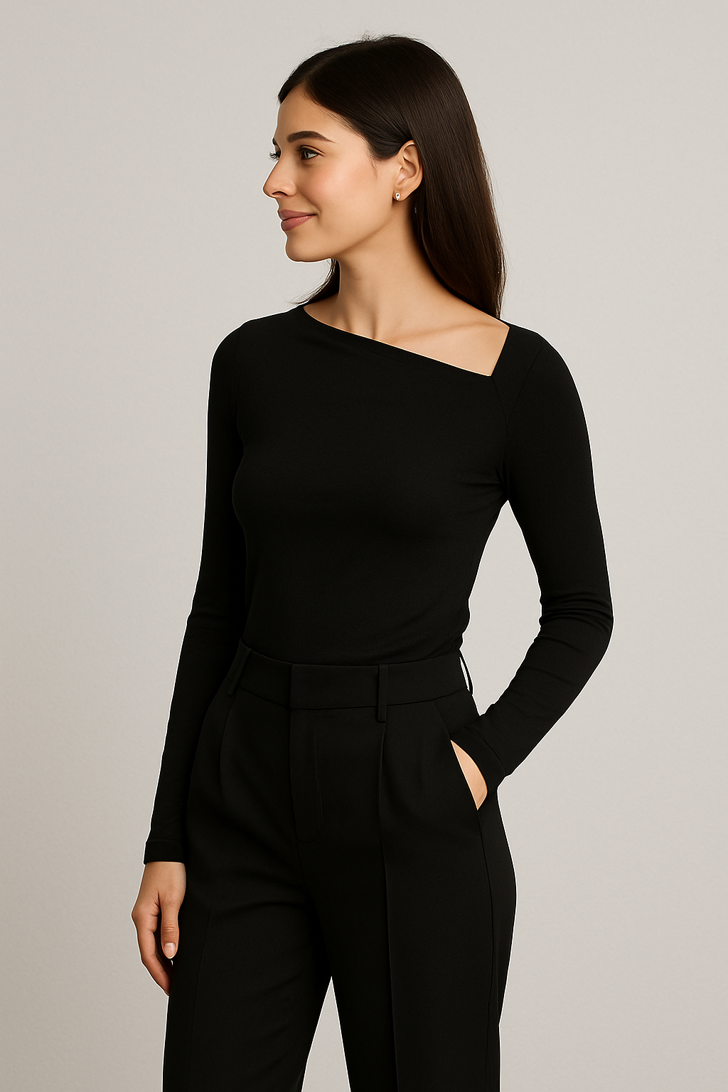 Asymmetric Long Sleeve Top