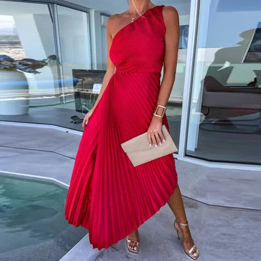 Asymmetric Elegance Dress – Chic One Shoulder Design 0