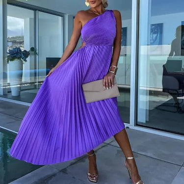 Asymmetric Elegance Dress – Chic One Shoulder Design 2