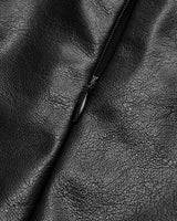 Asymmetric Patchwork Faux Leather Chiffon Pleated Maxi Skirt 8