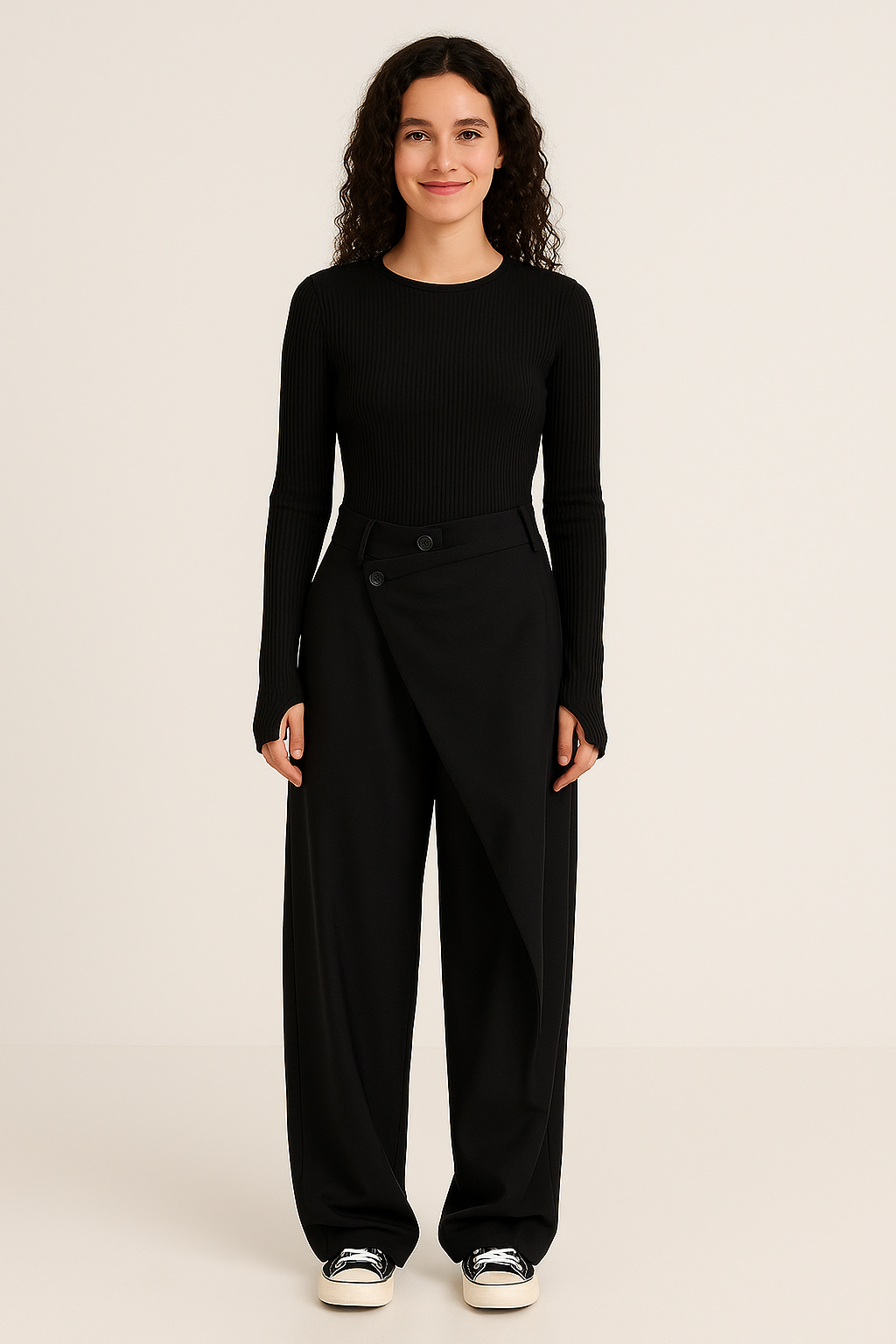 Asymmetrical Relaxed Fit Pants