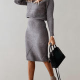 Autumn Knit Two-Piece Set With Turtleneck Sweater And Slim Skirt 5