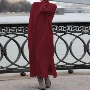 Autumn Maxi Dress – Elegant Loose Fit Hoodie for Cozy Fall Gatherings 10