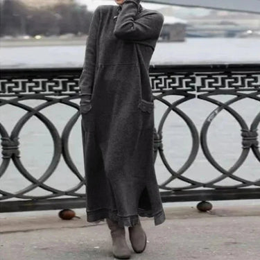 Autumn Maxi Dress – Elegant Loose Fit Hoodie for Cozy Fall Gatherings 11