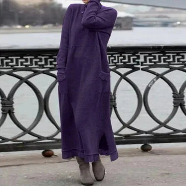 Autumn Maxi Dress – Elegant Loose Fit Hoodie for Cozy Fall Gatherings 12