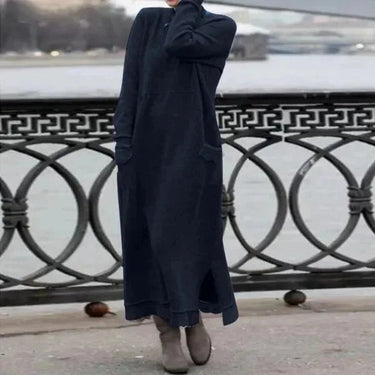 Autumn Maxi Dress – Elegant Loose Fit Hoodie for Cozy Fall Gatherings 9
