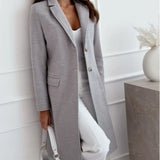 Autumn Tweed Coat – Stylish Long Button Design for Elegant Winter Outfits 0
