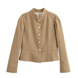 Autumn Velvet Blazer – Elegant Puff Shoulder Design 1