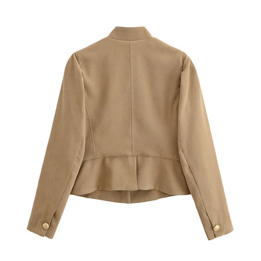 Autumn Velvet Blazer – Elegant Puff Shoulder Design 2
