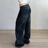 Autumn WInter Low Waist Denim Jeans Women 2025 Wide Leg Loose Baggy Pants American Retro Fashion Streetwear Female Y2K Trousers 4