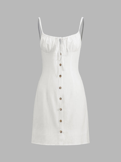 Darling Linen Plain Mini Dress-2