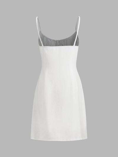 Darling Linen Plain Mini Dress-3