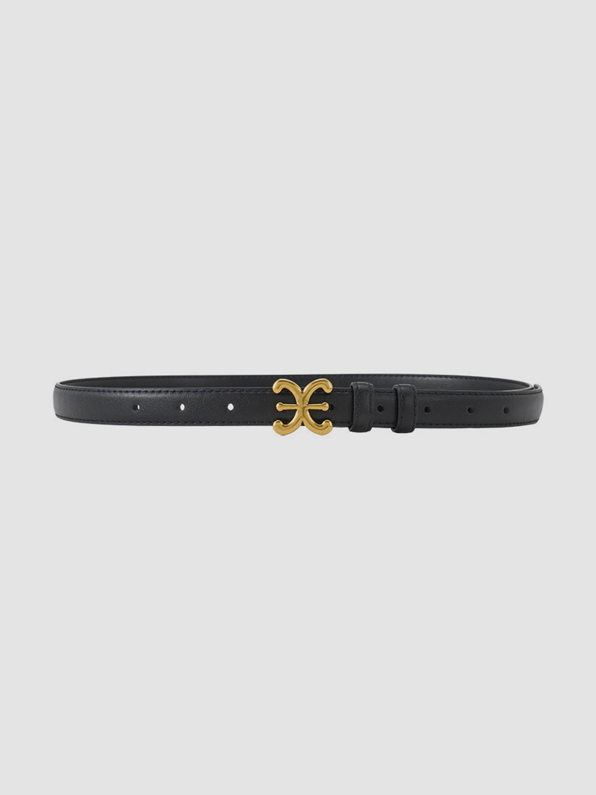 Sculpted Buckle Leather Waist Belt