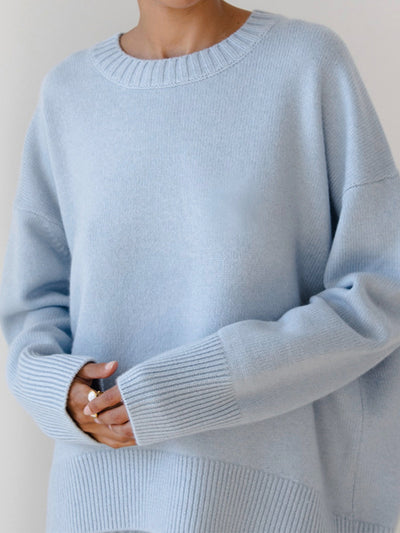 Oversized Crewneck Knit Sweater