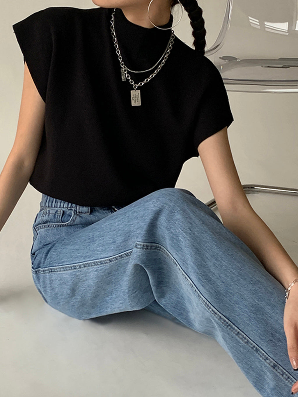 Sleeveless Knit Pullover Vest