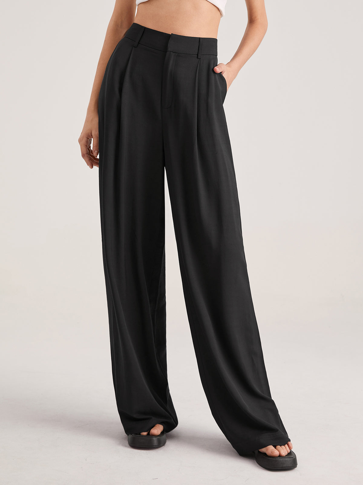 High Waisted Wide Leg Trousers