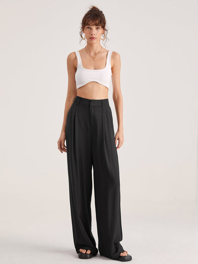 High Waisted Wide Leg Trousers