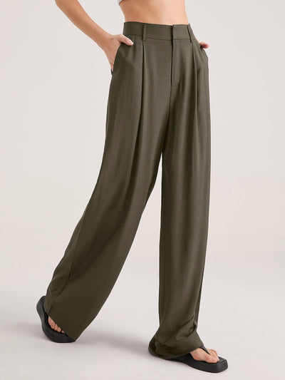 High Waisted Wide Leg Trousers